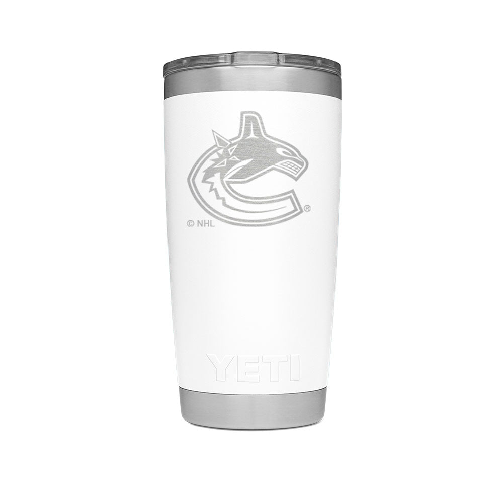 YETI RAMBLER 20 OZ TUMBLER CANUCKS - WHITE