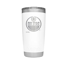 YETI RAMBLER 20 OZ TUMBLER OILERS - WHITE