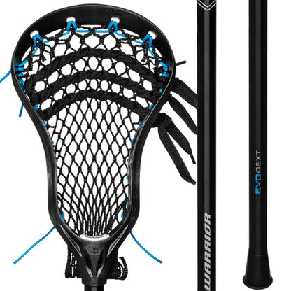 WARRIOR EVO NEXT BLACK COMPLETE LACROSSE STICK