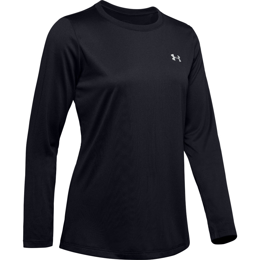 UNDER ARMOUR WOMEN'S TECH BLACK LONG SLEEVE CREW SHIRT