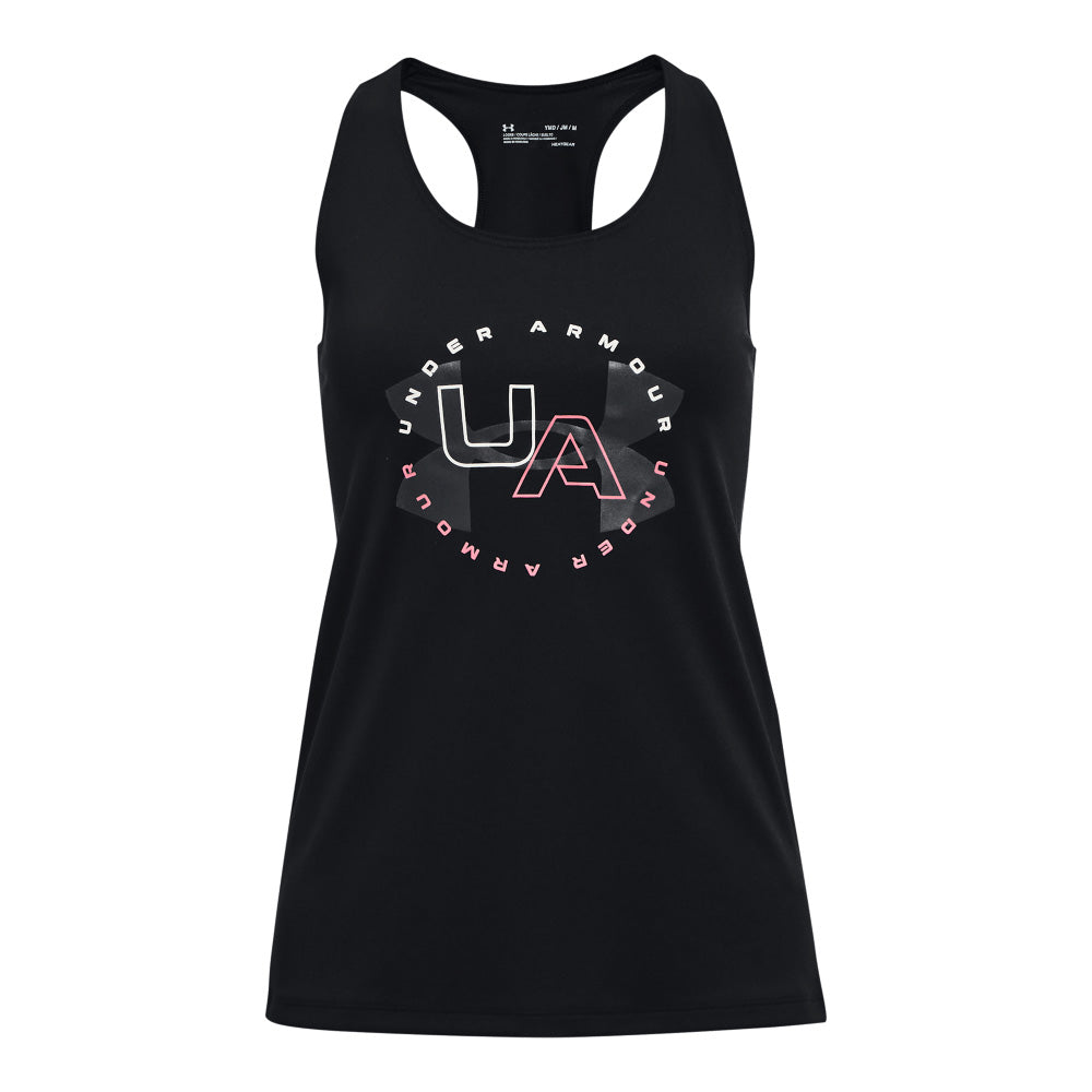 UNDER ARMOUR TECH GIRLS BLACK TANK TOP