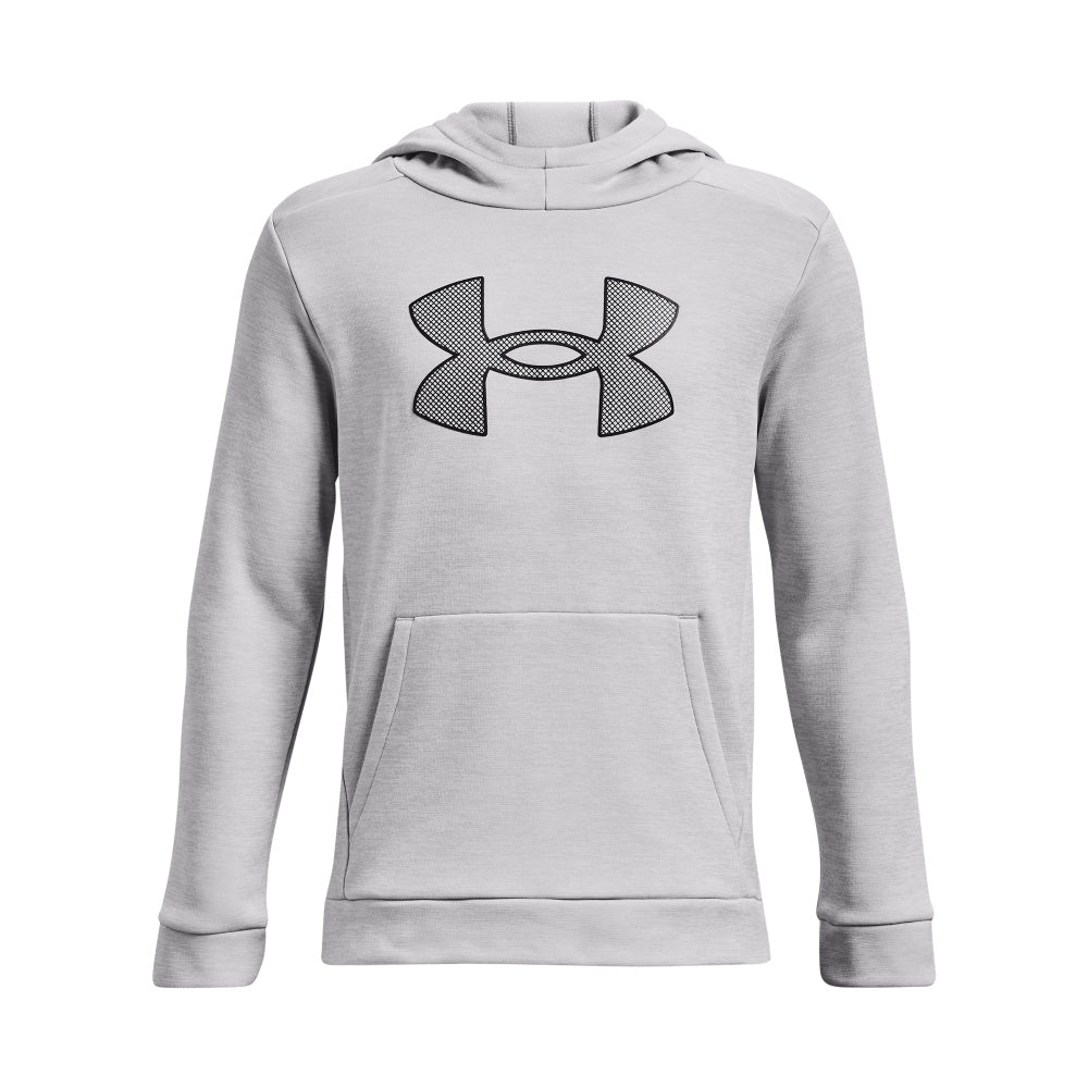 UNDER ARMOUR KID'S ARMOUR FLEECE BIG LOGO GREY HOODIE