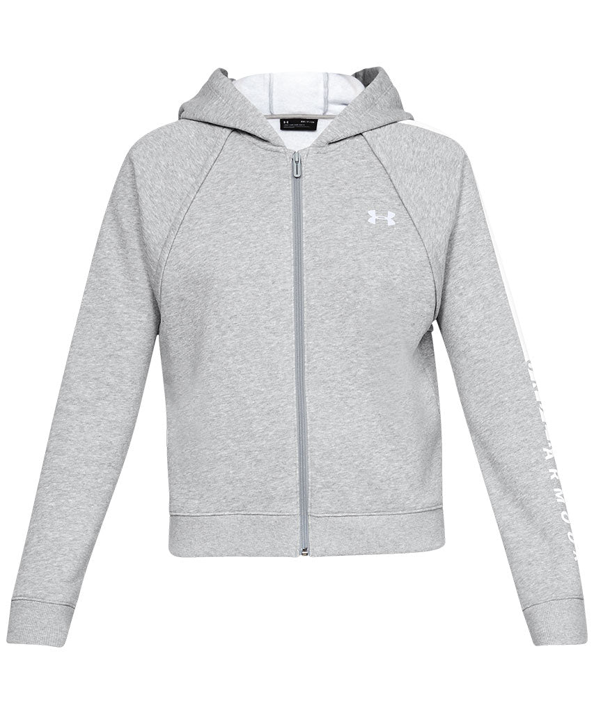UNDER ARMOUR WOMEN'S RIVAL FLEECE FZ HOODIE - GREY