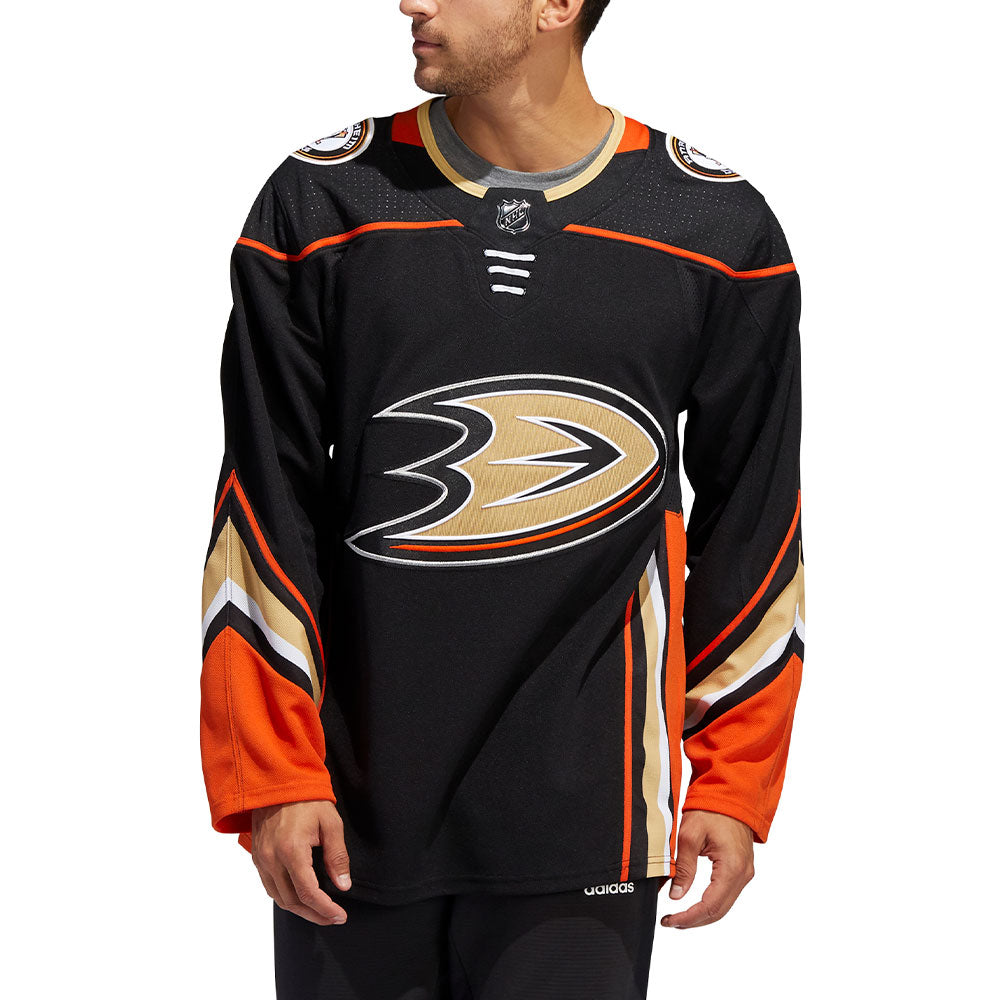 ANAHEIM DUCKS ADIDAS ADIZERO PRIMEGREEN AUTHENTIC BLACK HOME JERSEY