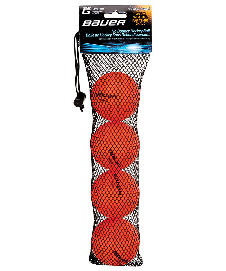 Bauer Hydrog Orange Warm Hockey Balls - 4 Pack