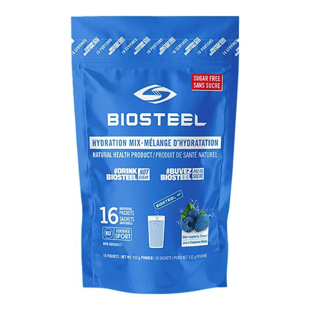 BIOSTEEL HYDRATION MIX 16 COUNT BAG - BLUE RASPBERRY