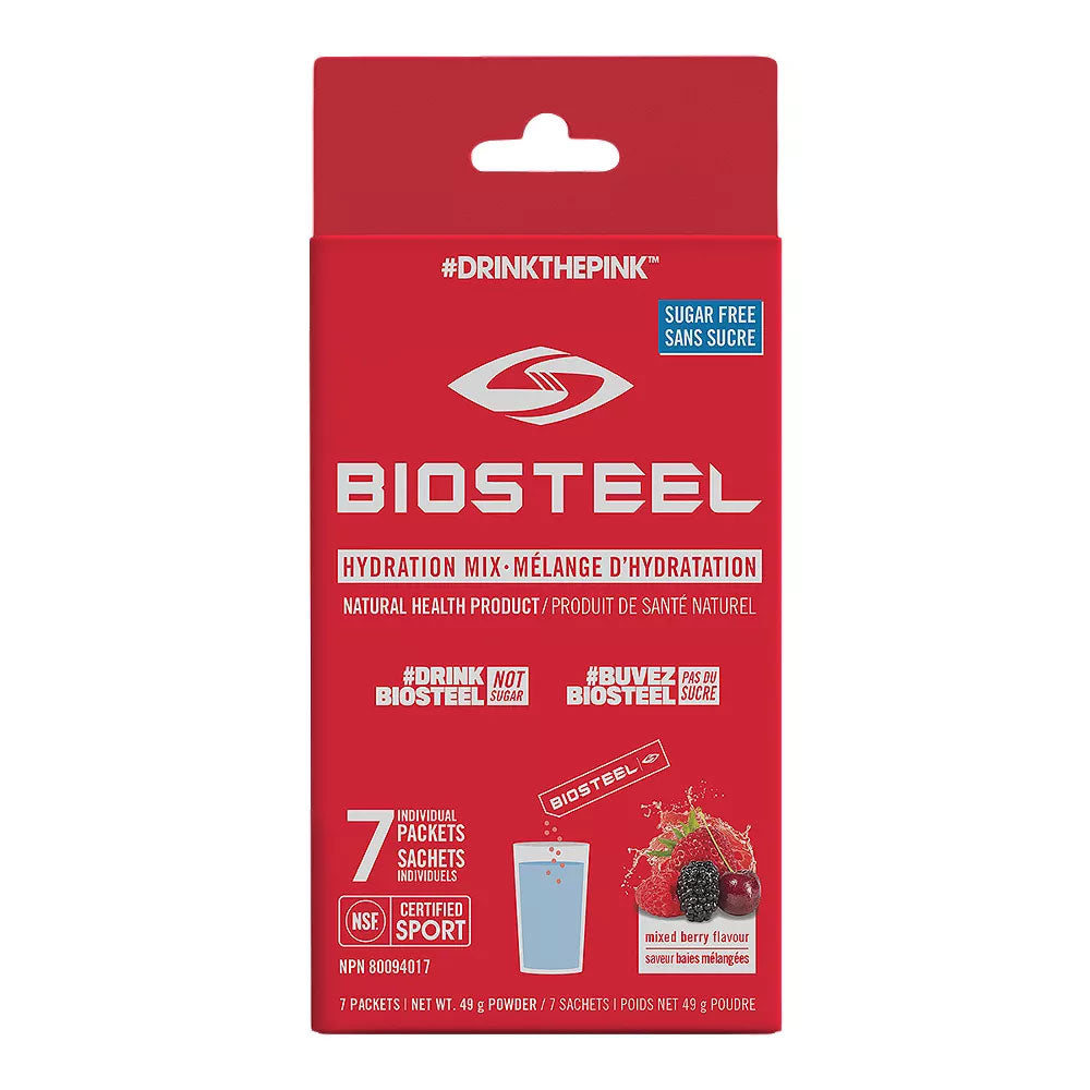 BIOSTEEL HYDRATION SPORTS DRINK MIX 7 COUNT BOX - MIXED BERRY