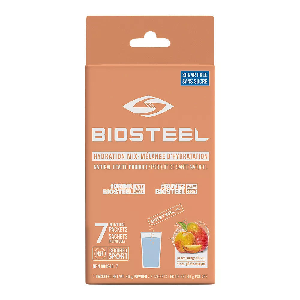 BIOSTEEL HYDRATION SPORTS DRINK MIX 7 COUNT BOX - PEACH MANGO