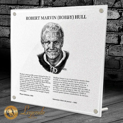 BOBBY HULL HOCKEY HALL OF FAME INDUCTION REPLICA PLAQUE