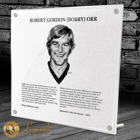 BOBBY ORR HOCKEY HALL OF FAME INDUCTION REPLICA PLAQUE