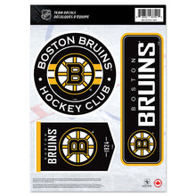 BOSTON BRUINS 8" X 11" DECAL SET