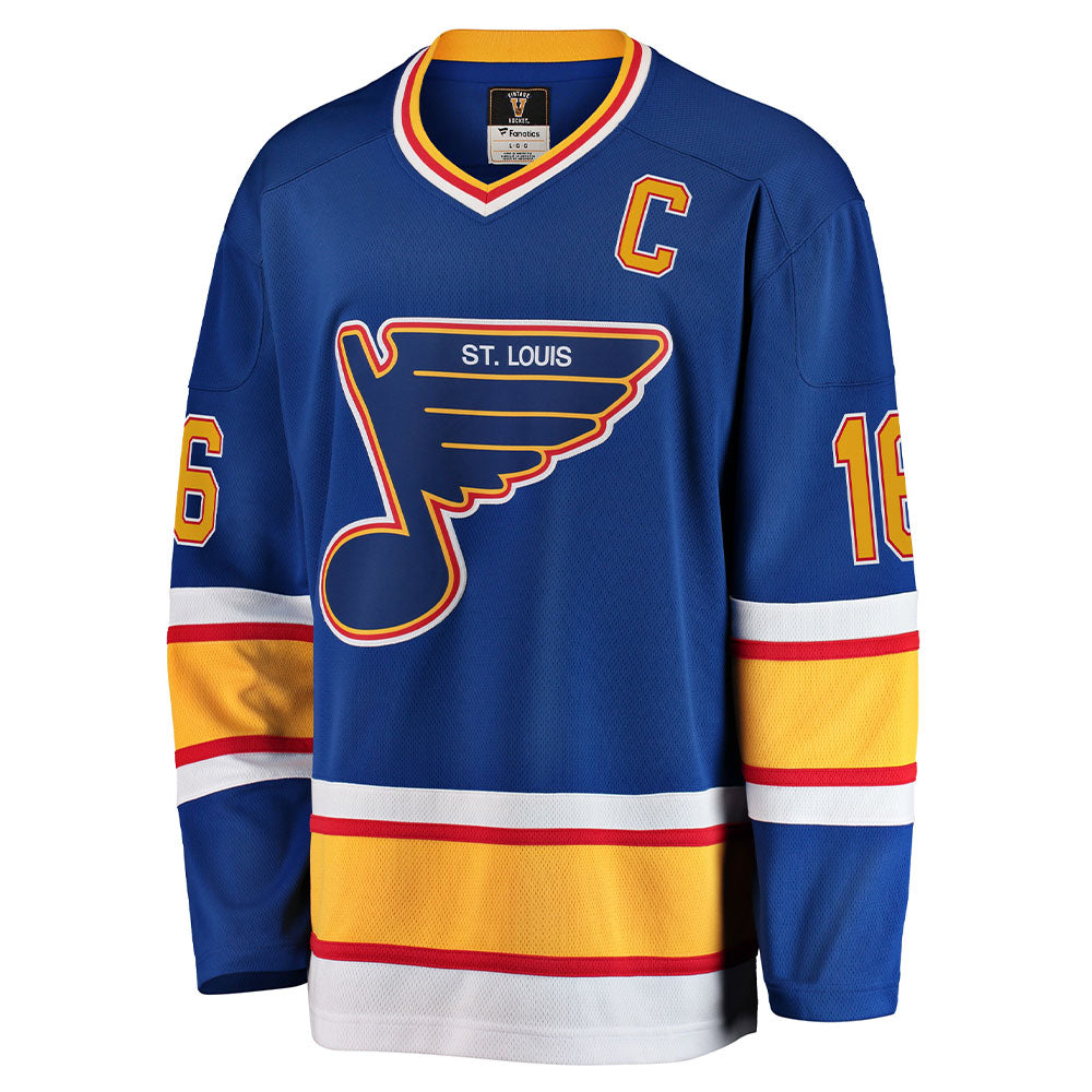 BRETT HULL ST. LOUIS BLUES FANATICS MEN'S HERITAGE BREAKAWAY JERSEY