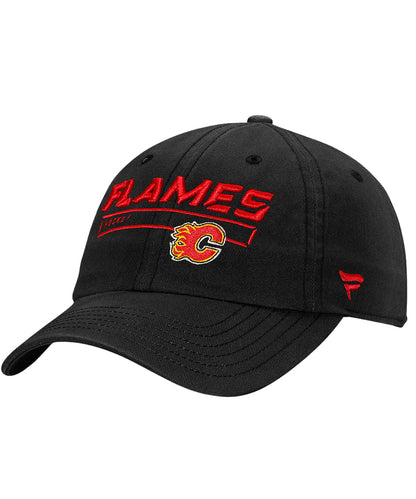 CALGARY FLAMES FANATICS MEN'S RINKSIDE FUNDAMENTAL ADJUSTABLE HAT - BLACK