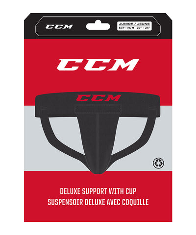 CCM PRO DELUXE SUPPORT JR JOCK WITH CUP