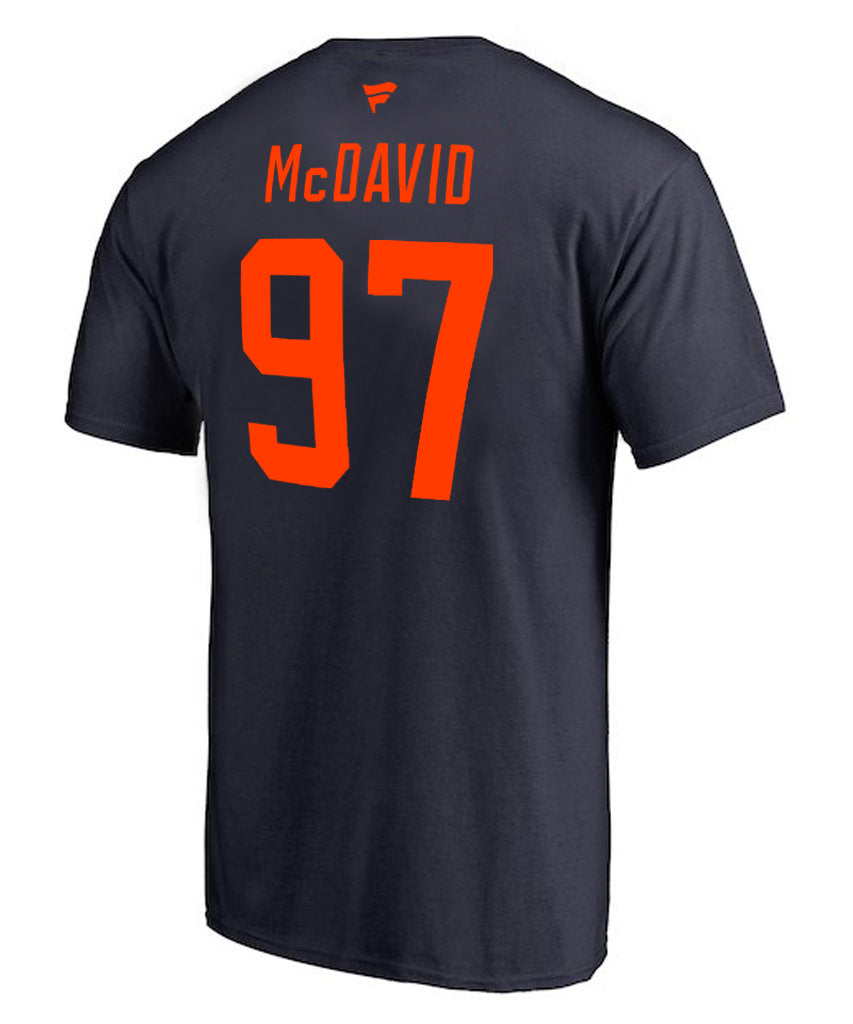 Connor McDavid Edmonton Oilers Fanatics Branded Women's Power Player Long Sleeve Notch Neck T-Shirt – Orange/Navy