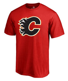 CALGARY FLAMES FANATICS MEN'S PRIMARY LOGO T SHIRT
