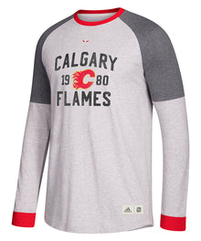 CALGARY FLAMES ADIDAS MEN'S LONGSLEEVE CREW SHIRT