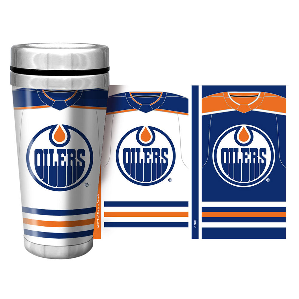 EDMONTON OILERS 16OZ JERSEY WRAP TRAVEL MUG Pro Hockey Life