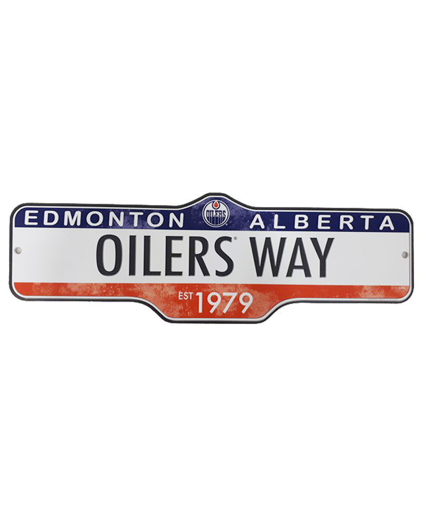 THE SPORTS VAULT EDMONTON OILERS STANDARD STREET SIGN