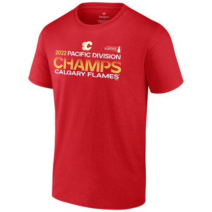 FANATICS CALGARY FLAMES 2022 PACIFIC DIVISION CHAMPIONS T SHIRT