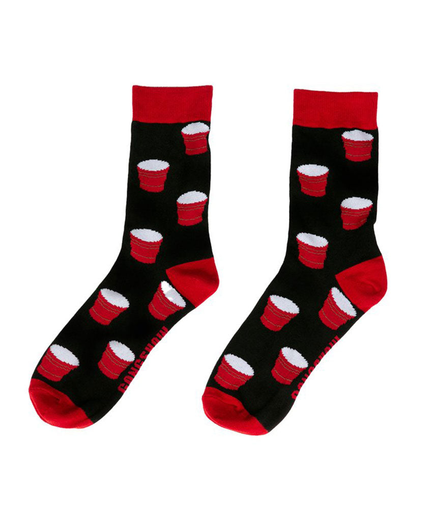 GONGSHOW MEN'S GONGSHOW DRESS SOLO CUP SOCKS - BLACK