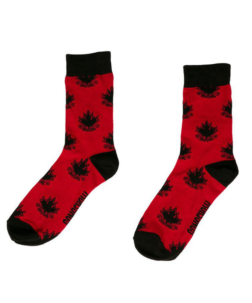 GONGSHOW MEN'S MAPLE LEAVES DRESS SOCKS - RED