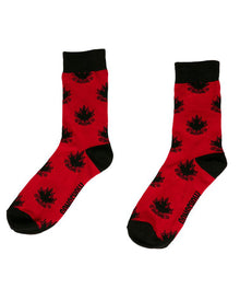 GONGSHOW MEN'S MAPLE LEAVES DRESS SOCKS - RED