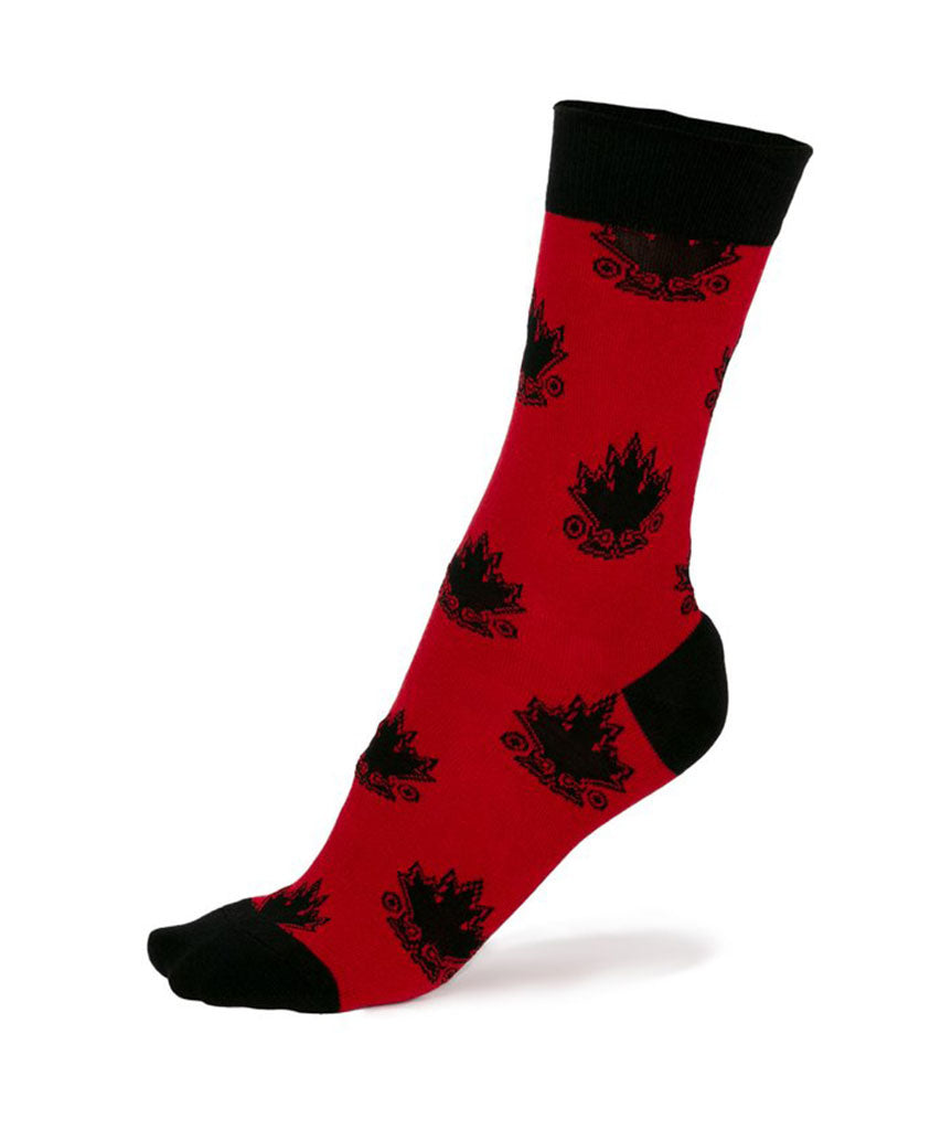 GONGSHOW MEN'S MAPLE LEAVES DRESS SOCKS - RED