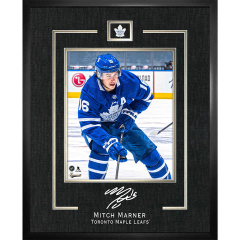 Mitch Marner Signed Framed Toronto Maple Leafs Puck
