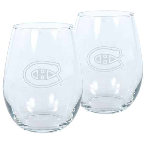 MONTREAL CANADIENS 17OZ STEMLESS WINE GLASS SET - 2 PACK
