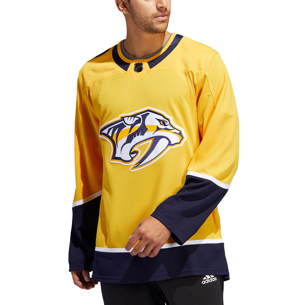 NASHVILLE PREDATORS ADIDAS ADIZERO PRIMEGREEN AUTHENTIC YELLOW HOME JERSEY