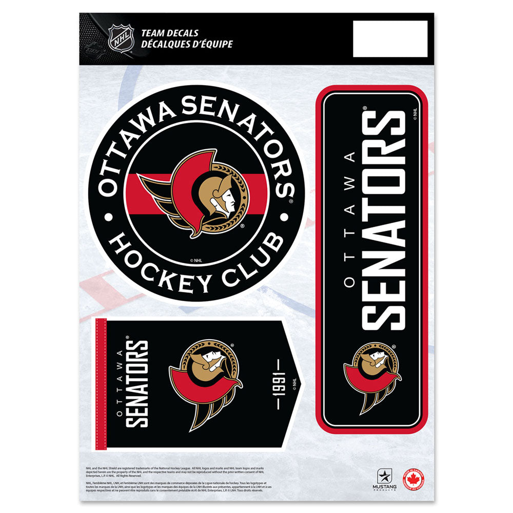 OTTAWA SENATORS 8" X 11" DECAL SET