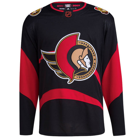 Ottawa Senators adidas Jersey Lace-Up Pullover Hoodie - Black