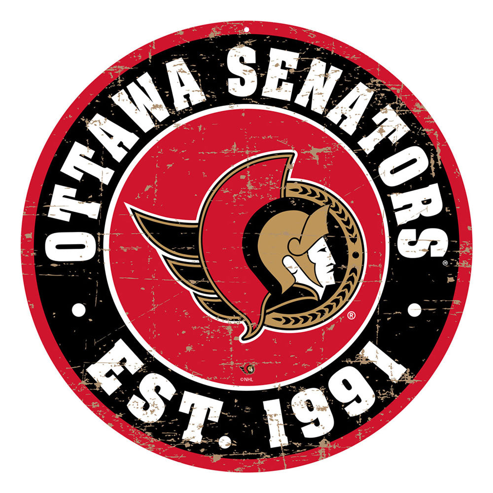 OTTAWA SENATORS DISTRESSED WALL SIGN
