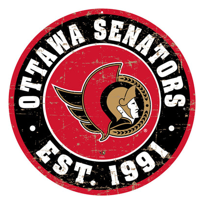 OTTAWA SENATORS DISTRESSED WALL SIGN