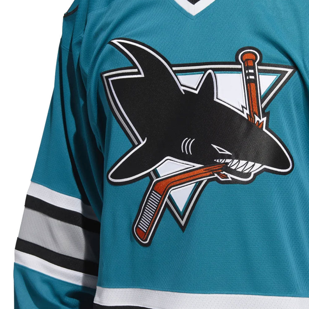 Adidas Sharks Home Authentic Jersey Turquoise Blue S (46) Mens