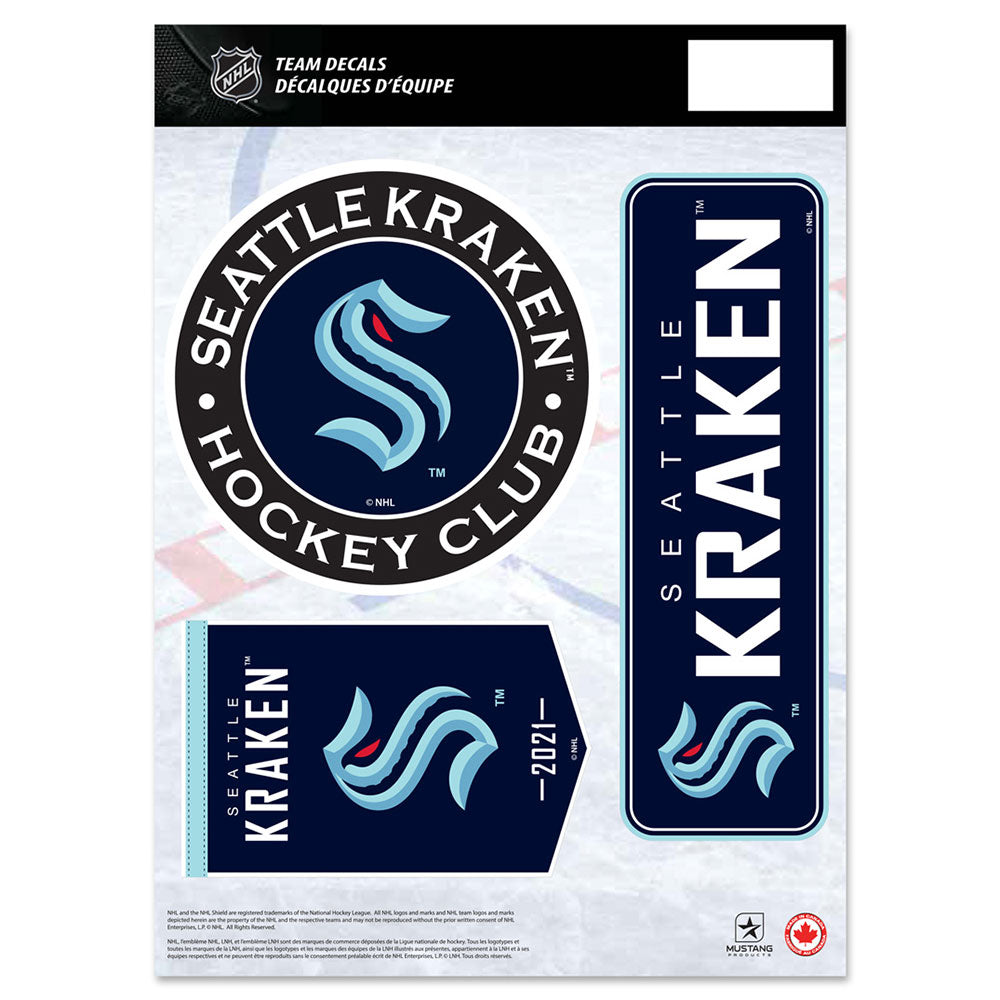 SEATTLE KRAKEN 8" X 11" DECAL SET