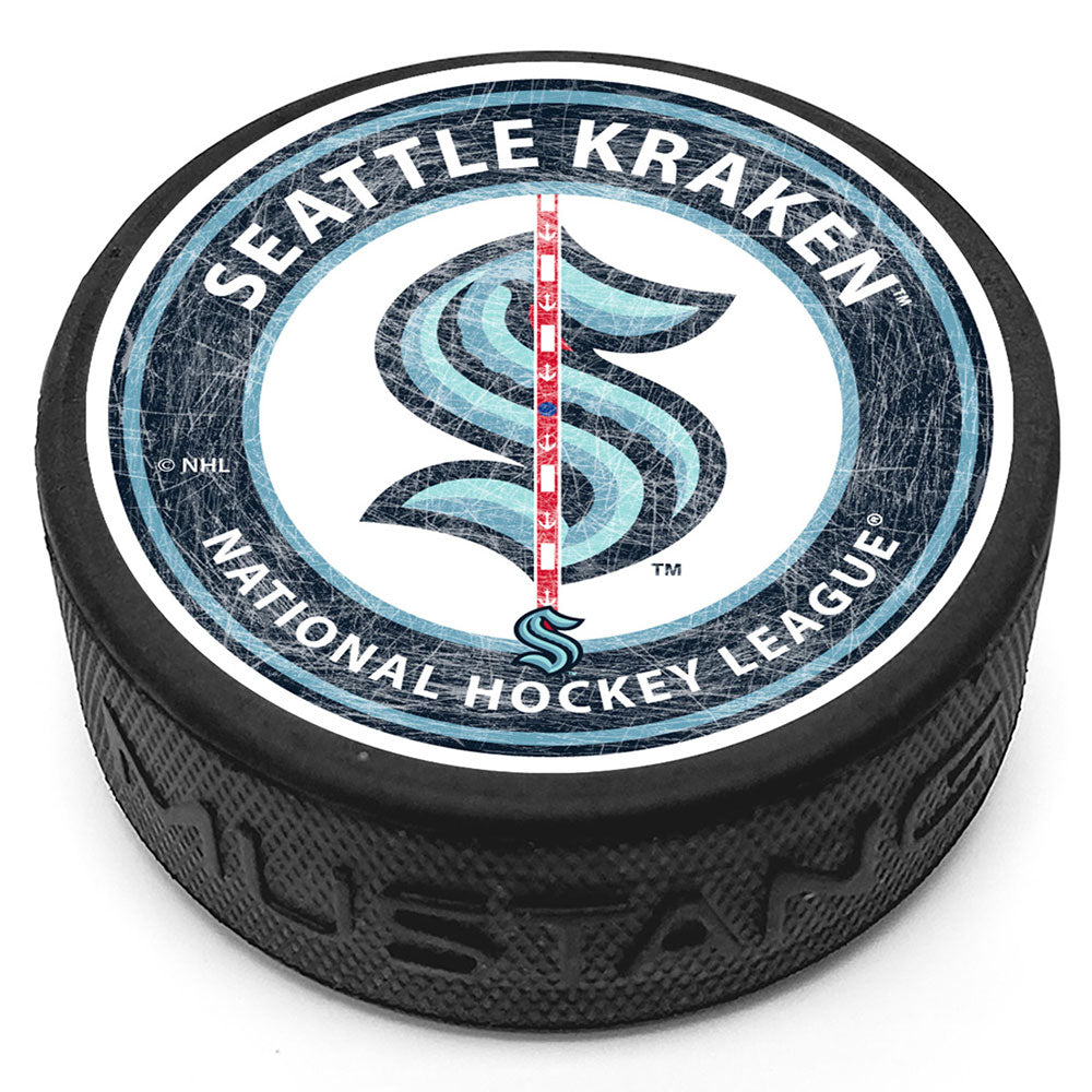Custom Pucks Seattle SEATTLE KRAKEN CENTRE ICE PUCK – Pro Hockey Life