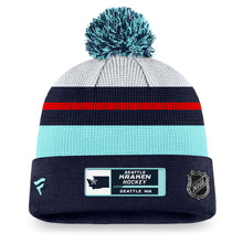 SEATTLE KRAKEN FANATICS MEN'S AUTHENTIC PRO DRAFT CUFF POM KNIT TOQUE