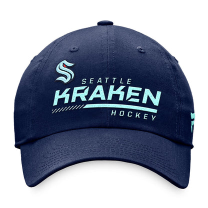 SEATTLE KRAKEN FANATICS MEN'S AUTHENTIC PRO LOCKER ROOM UNSTRUCTURED ADJUSTABLE HAT
