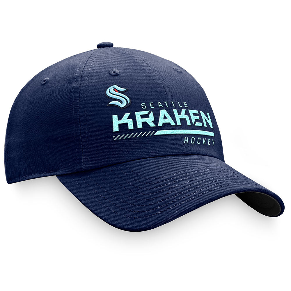 SEATTLE KRAKEN FANATICS MEN'S AUTHENTIC PRO LOCKER ROOM UNSTRUCTURED ADJUSTABLE HAT