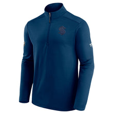 SEATTLE KRAKEN FANATICS MEN'S AUTHENTIC PRO TRAVEL TRAIN 1/4 ZIP TOP