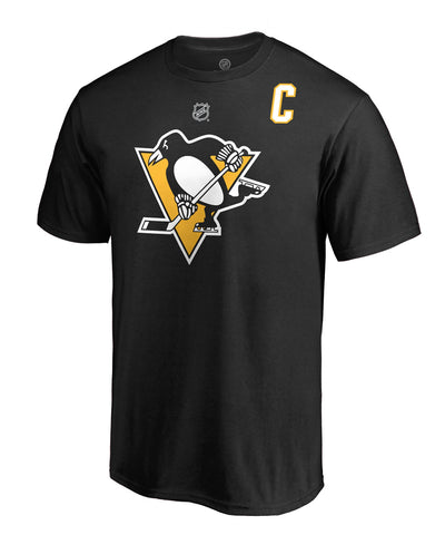 Sidney Crosby Pittsburgh Penguins Black Name And Number Short Sleeve Player  T Shirt