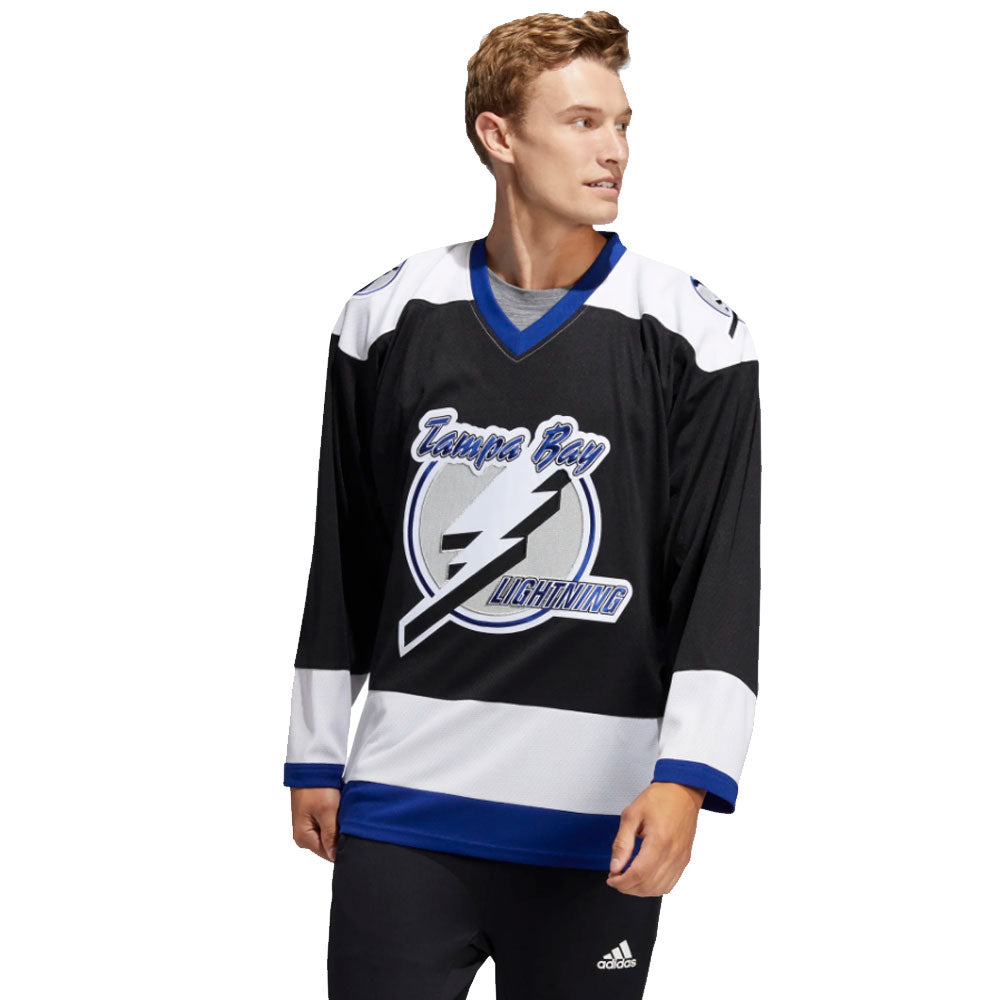 Men's Adidas Black Tampa Bay Lightning Alternate Authentic Custom Jersey