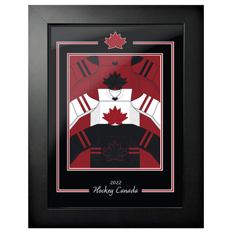 TEAM CANADA 2022 FRAMED JERSEY COLLECTION PICTURE