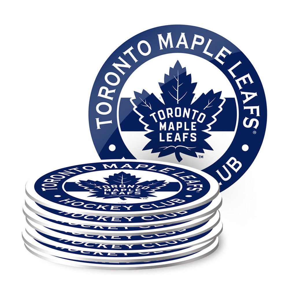 TORONTO MAPLE LEAFS TEAM STRIPE COASTER - 8 PACK