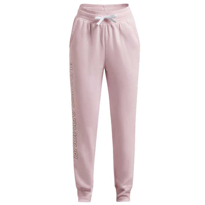 UNDER ARMOUR GIRLS RIVAL FLEECE JOGGING PANTS - LIGHT PINK