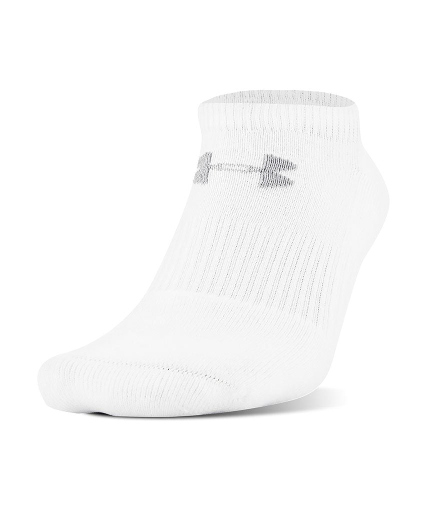 UNDER ARMOUR KIDS CC 2.0 NO SHOW SOCKS 6-PACK - WHITE