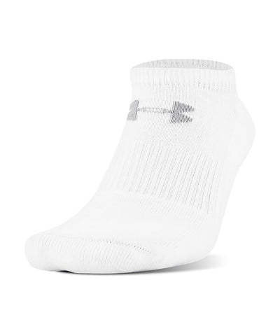 UNDER ARMOUR KIDS CC 2.0 NO SHOW SOCKS 6-PACK - WHITE