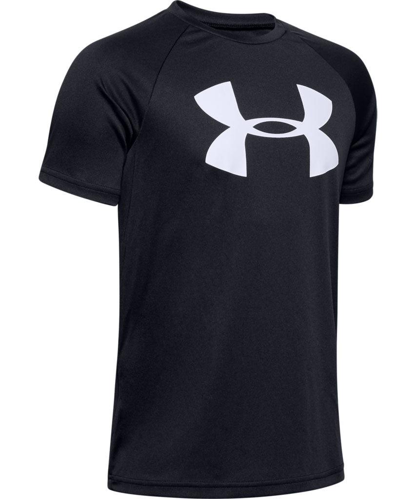 UNDER ARMOUR KID'S TECH BIG LOGO T SHIRT - BLACK